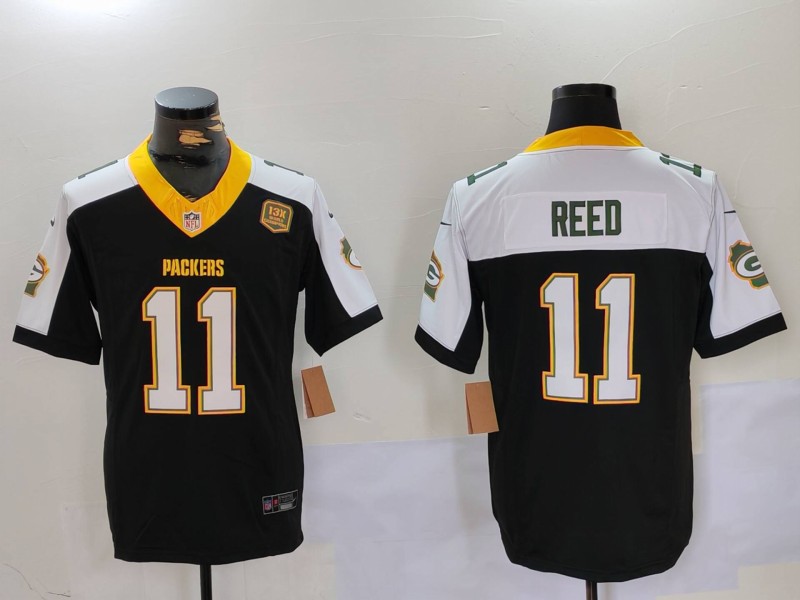 Men's Green Bay Packers Jayden Reed #11 Black Jersey